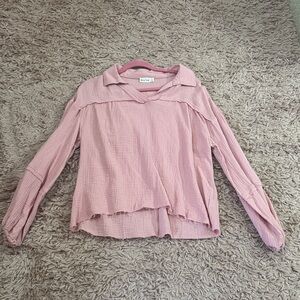 Light Pink Textured Blouse